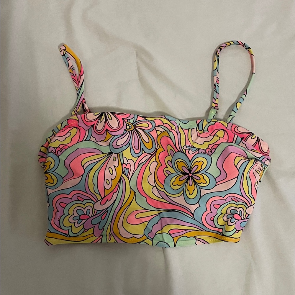 Colorful Floral Swim Top